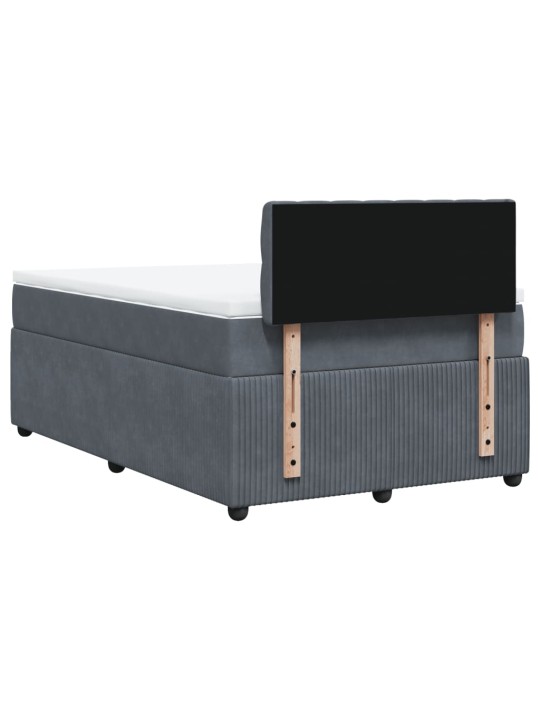 Box spring postel s matrací tmavě šedý 120x190 cm samet