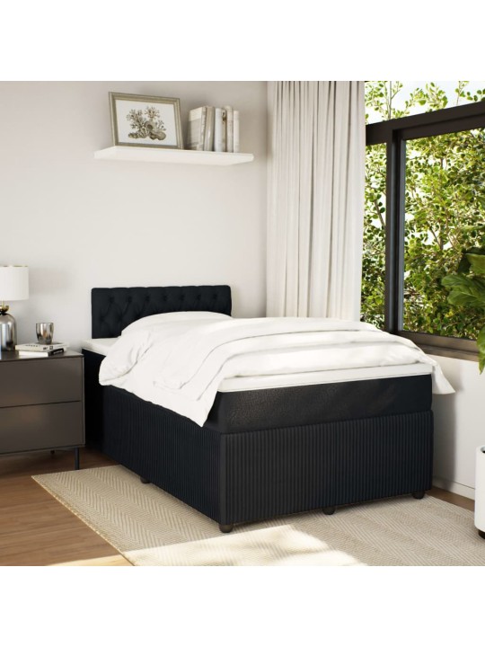 Box spring postel s matrací černá 120 x 190 cm samet