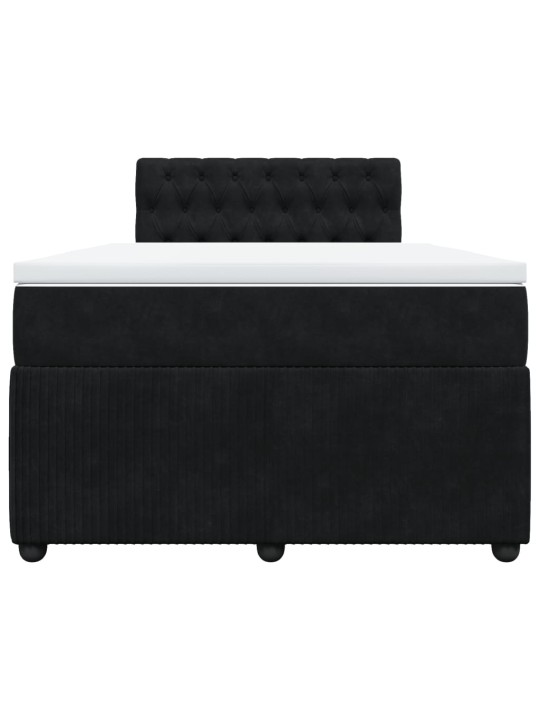 Box spring postel s matrací černá 120 x 190 cm samet