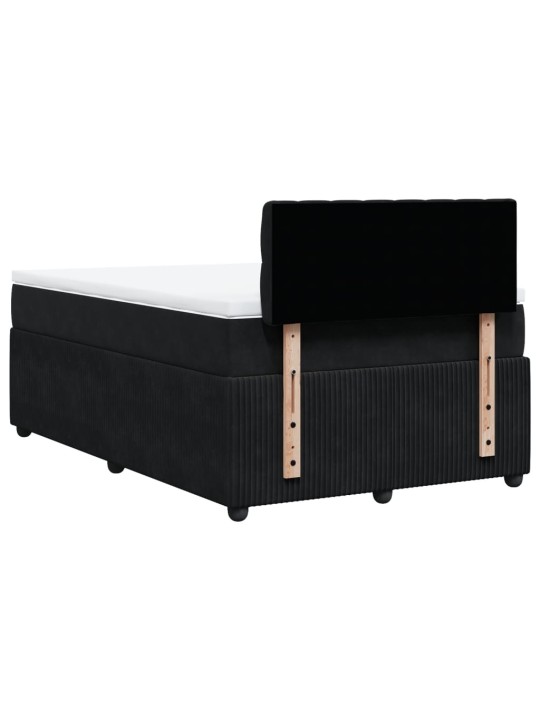 Box spring postel s matrací černá 120 x 190 cm samet