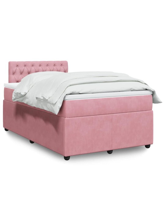 Box spring postel s matrací růžová 120x190 cm samet