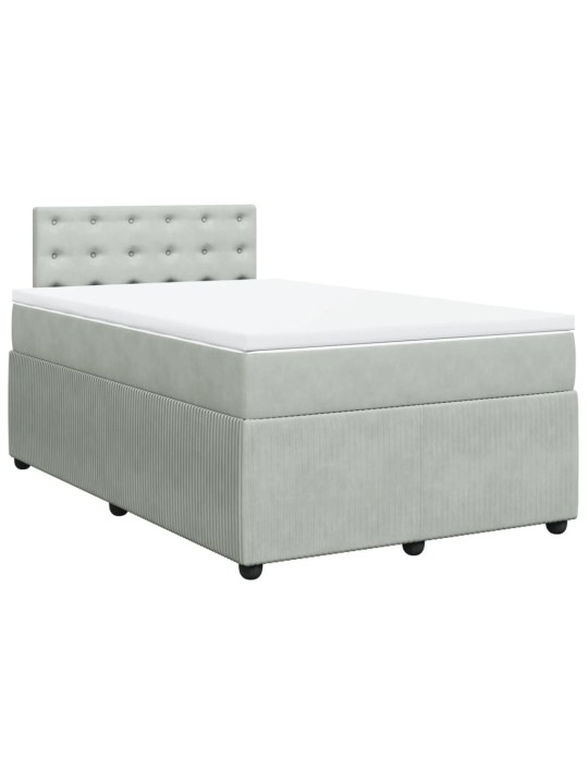 Box spring postel s matrací světle šedá 120x190 cm samet