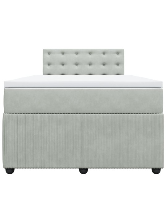 Box spring postel s matrací světle šedá 120x190 cm samet