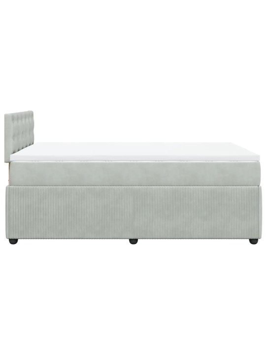Box spring postel s matrací světle šedá 120x190 cm samet