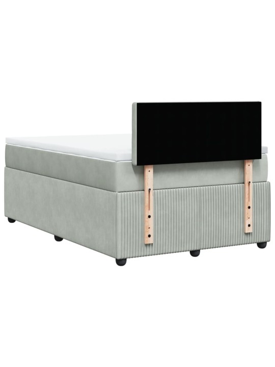 Box spring postel s matrací světle šedá 120x190 cm samet