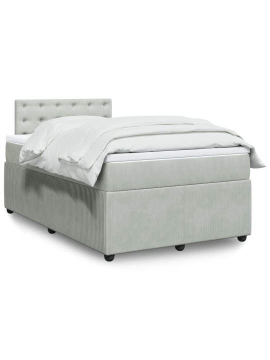 Box spring postel s matrací světle šedá 120x190 cm samet