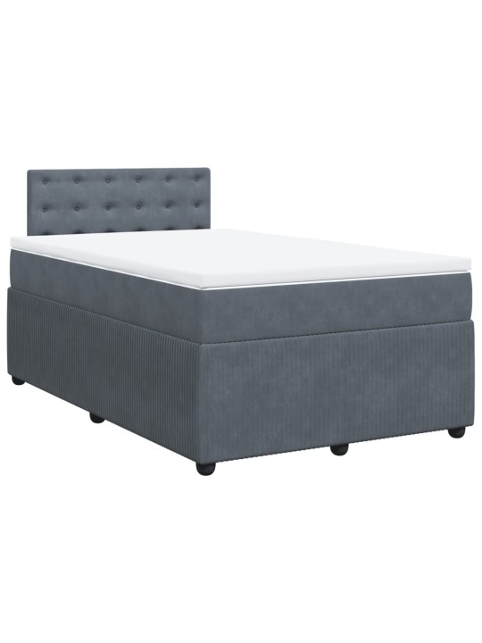 Box spring postel s matrací tmavě šedý 120x190 cm samet