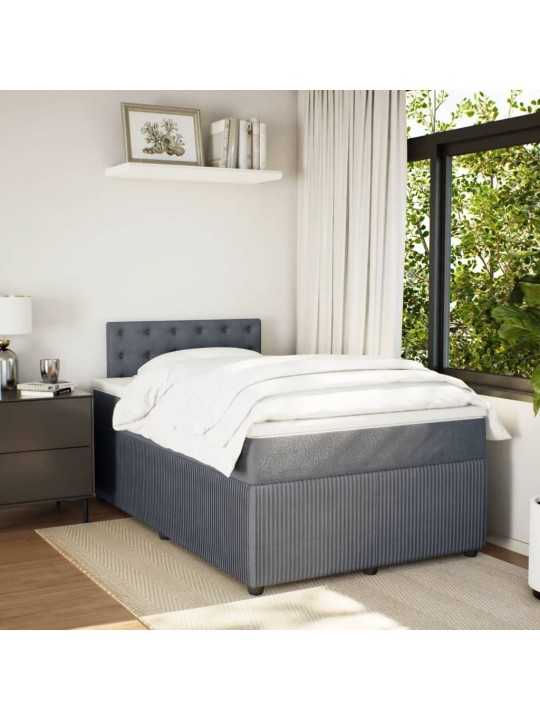 Box spring postel s matrací tmavě šedý 120x190 cm samet