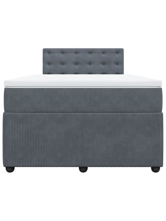 Box spring postel s matrací tmavě šedý 120x190 cm samet