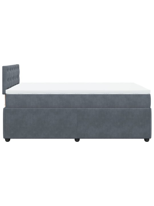 Box spring postel s matrací tmavě šedý 120x190 cm samet