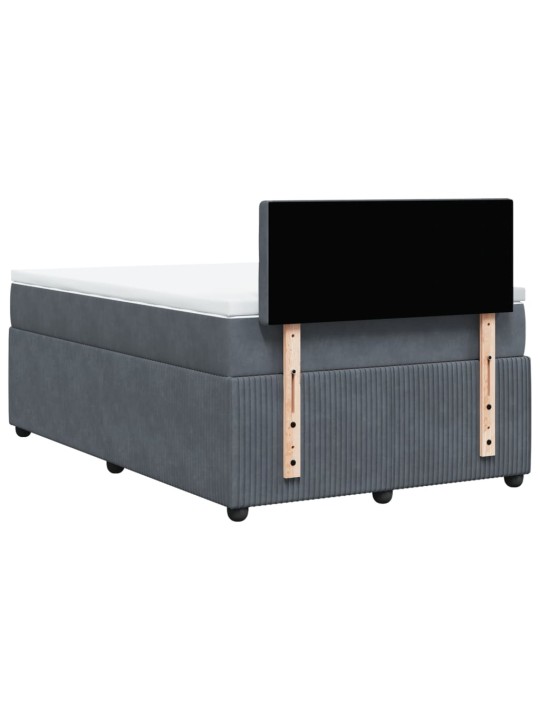 Box spring postel s matrací tmavě šedý 120x190 cm samet