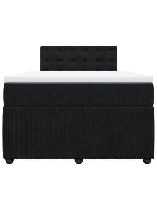 Box spring postel s matrací černá 120 x 190 cm samet