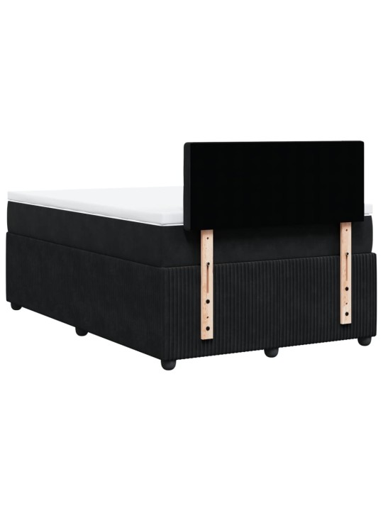 Box spring postel s matrací černá 120 x 190 cm samet