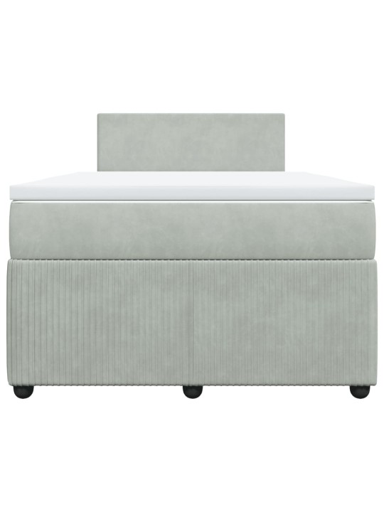 Box spring postel s matrací světle šedá 120 x 200 cm samet