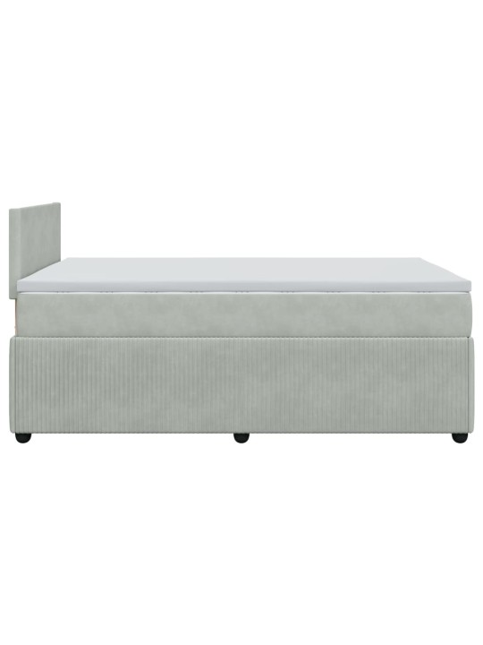 Box spring postel s matrací světle šedá 120 x 200 cm samet