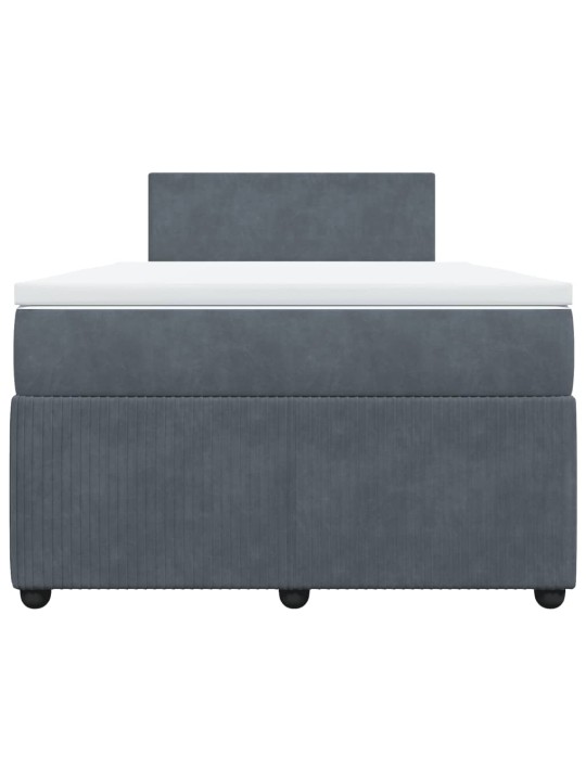 Box spring postel s matrací tmavě šedá 120 x 200 cm samet