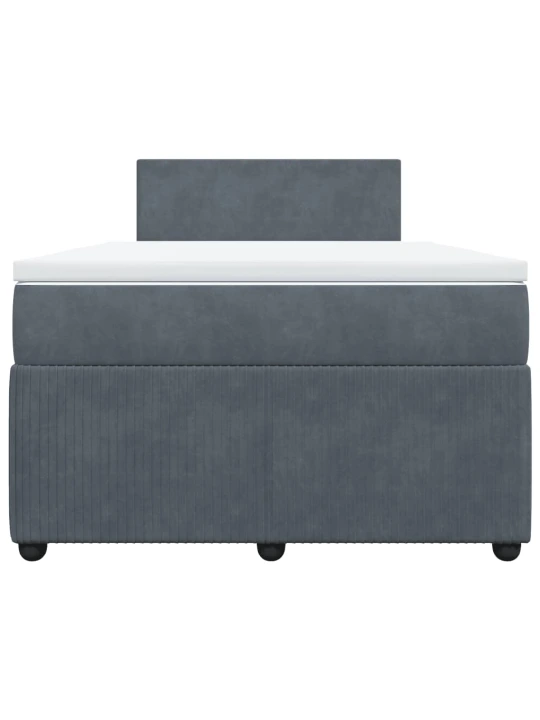 Box spring postel s matrací tmavě šedá 120 x 200 cm samet