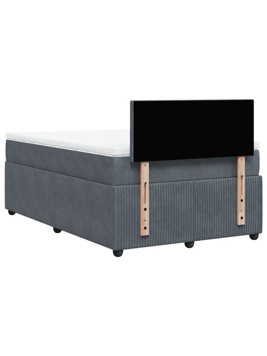 Box spring postel s matrací tmavě šedá 120 x 200 cm samet