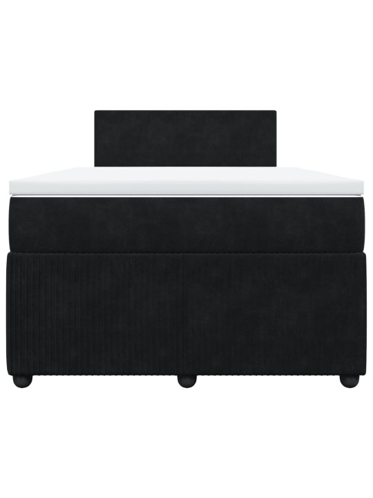 Box spring postel s matrací černá 120 x 200 cm samet