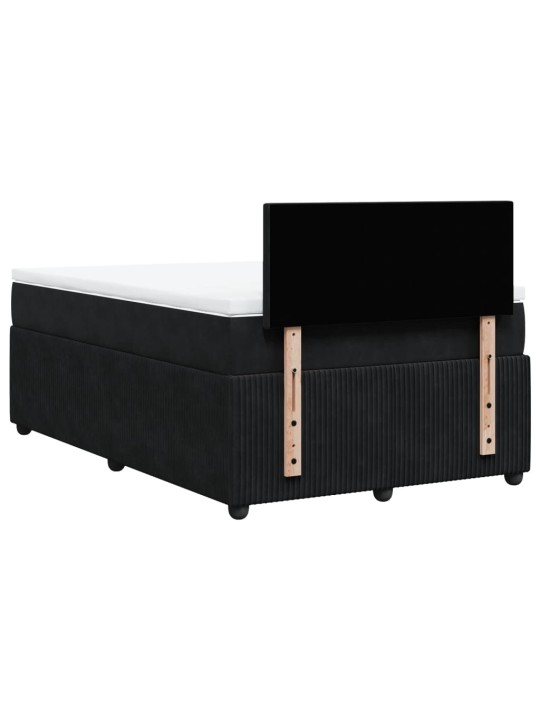 Box spring postel s matrací černá 120 x 200 cm samet