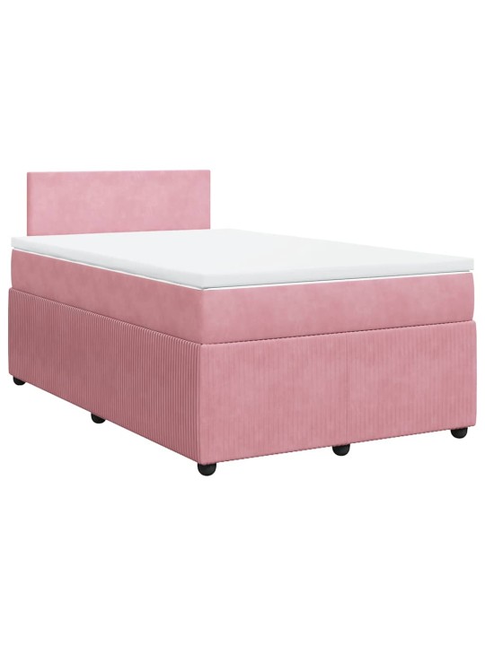 Box spring postel s matrací růžová 120 x 200 cm samet