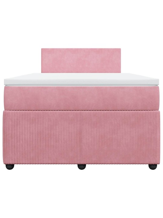Box spring postel s matrací růžová 120 x 200 cm samet