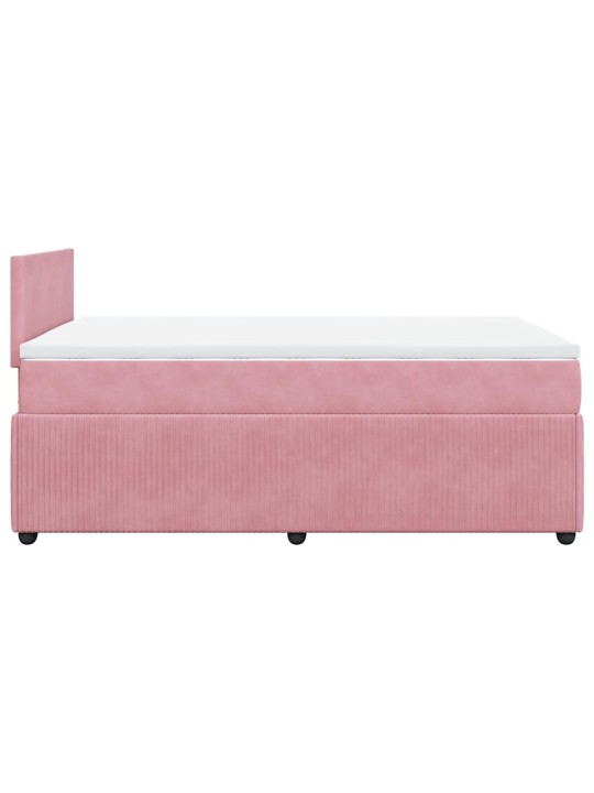Box spring postel s matrací růžová 120 x 200 cm samet