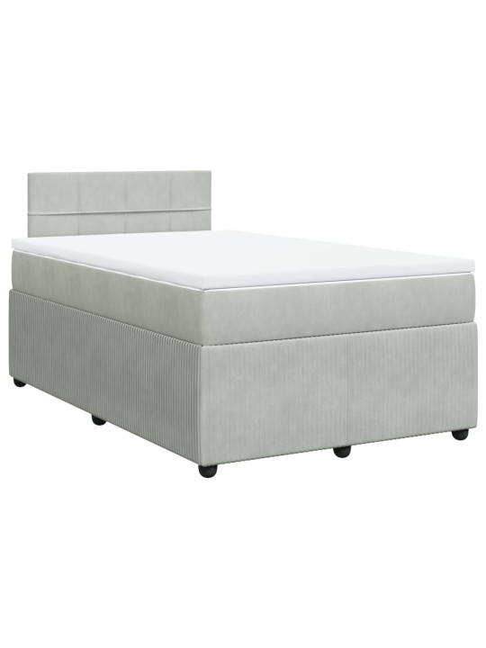 Box spring postel s matrací světle šedá 120 x 200 cm samet