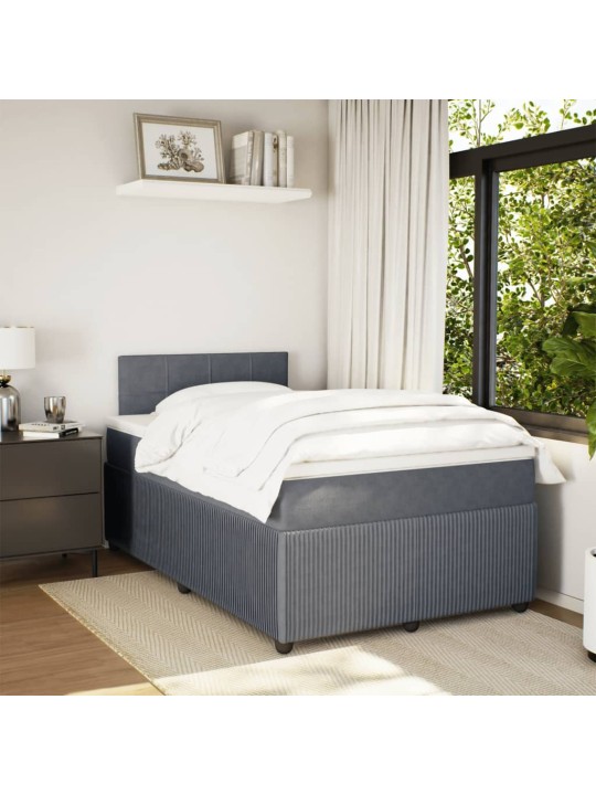 Box spring postel s matrací tmavě šedá 120 x 200 cm samet