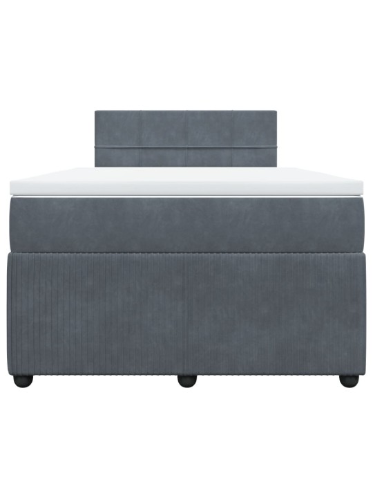 Box spring postel s matrací tmavě šedá 120 x 200 cm samet