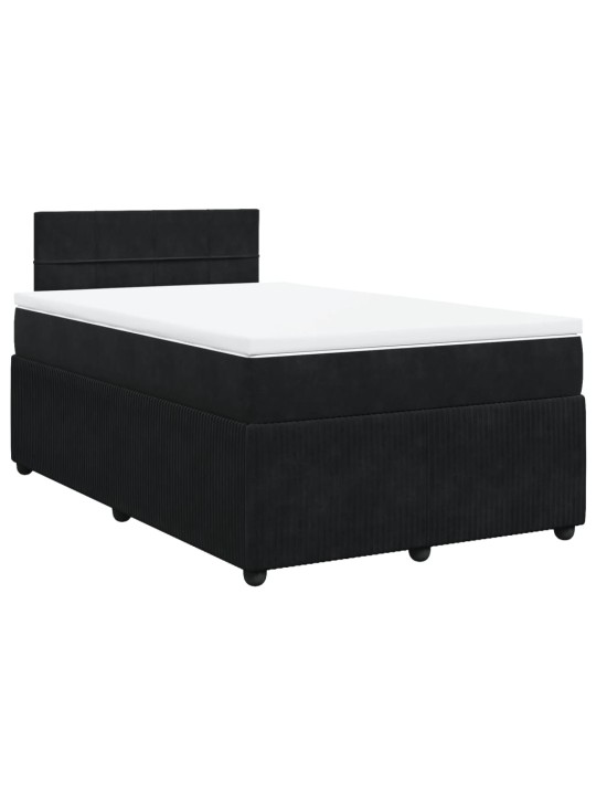 Box spring postel s matrací černá 120 x 200 cm samet