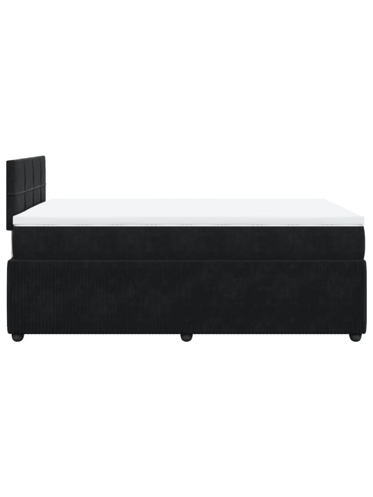 Box spring postel s matrací černá 120 x 200 cm samet