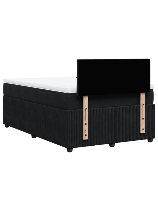 Box spring postel s matrací černá 120 x 200 cm samet