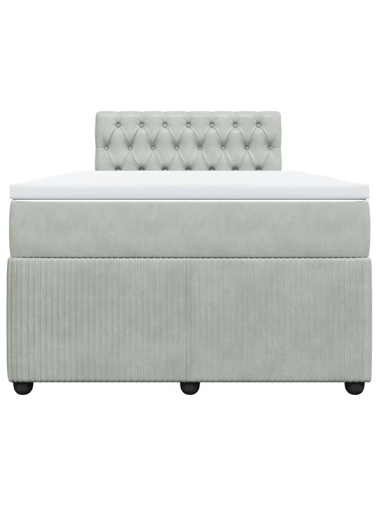 Box spring postel s matrací světle šedá 120 x 200 cm samet