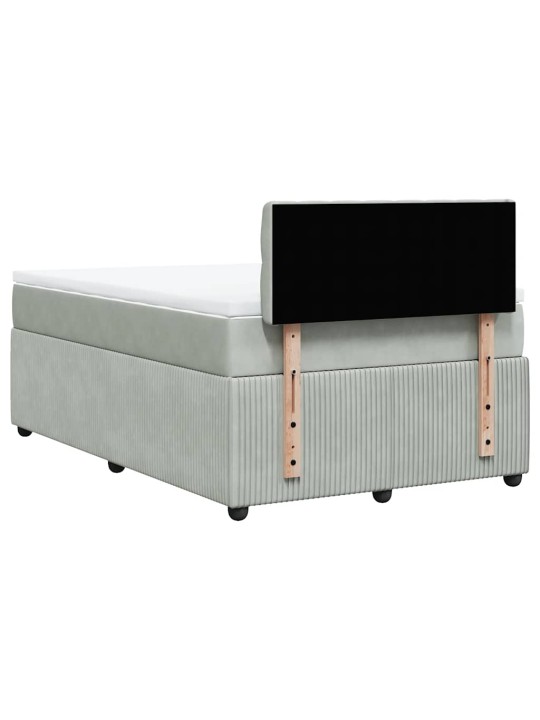 Box spring postel s matrací světle šedá 120 x 200 cm samet