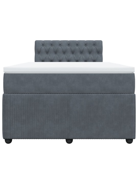 Box spring postel s matrací tmavě šedá 120 x 200 cm samet
