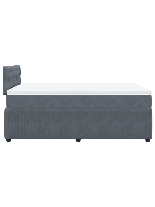 Box spring postel s matrací tmavě šedá 120 x 200 cm samet
