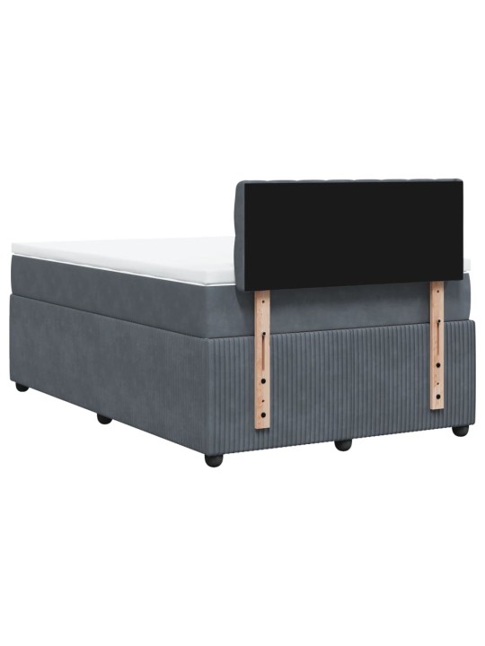 Box spring postel s matrací tmavě šedá 120 x 200 cm samet