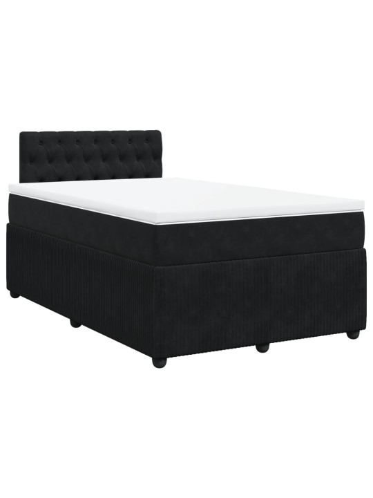 Box spring postel s matrací černá 120 x 200 cm samet