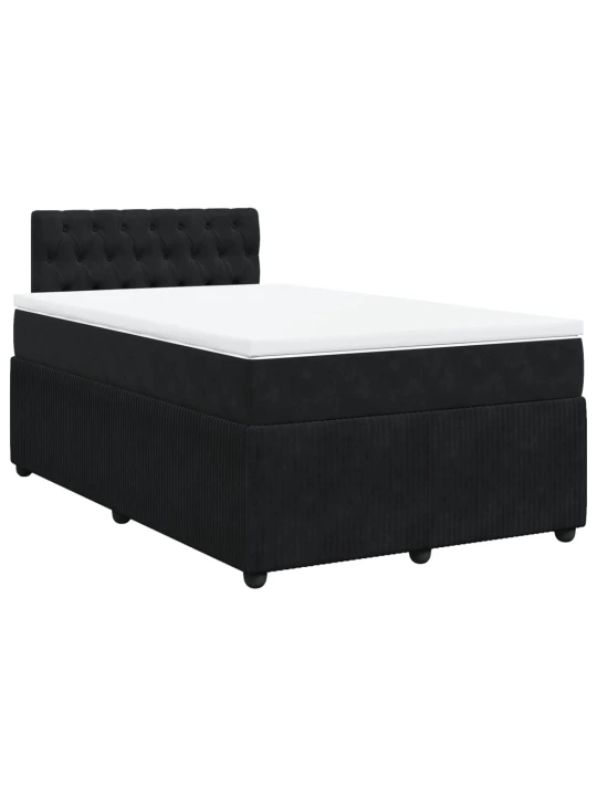 Box spring postel s matrací černá 120 x 200 cm samet