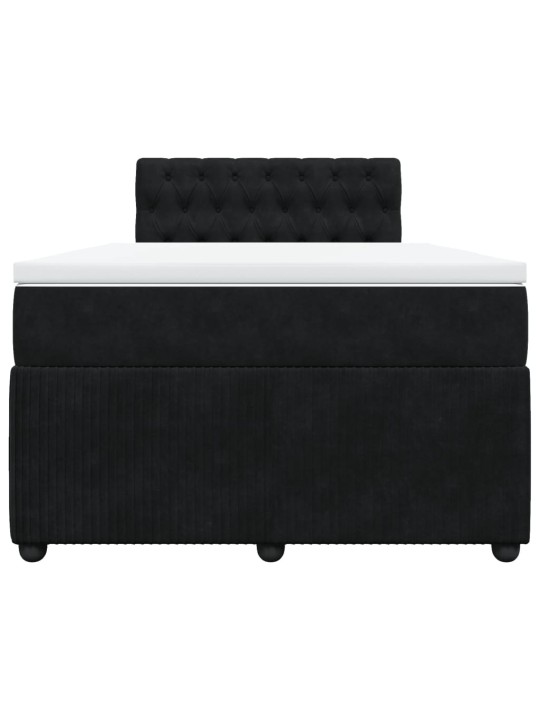 Box spring postel s matrací černá 120 x 200 cm samet