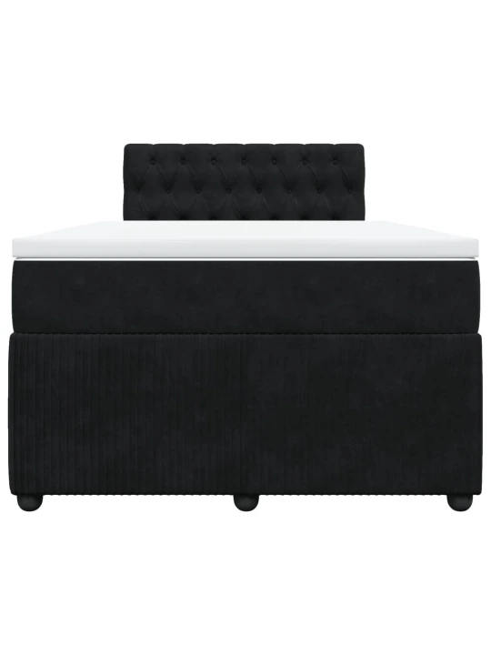 Box spring postel s matrací černá 120 x 200 cm samet