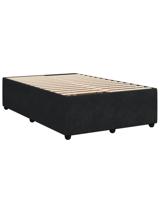 Box spring postel s matrací černá 120 x 200 cm samet