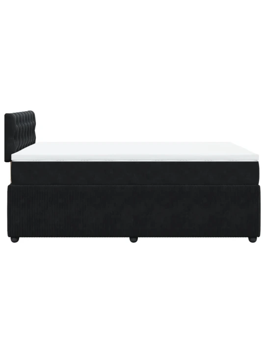 Box spring postel s matrací černá 120 x 200 cm samet