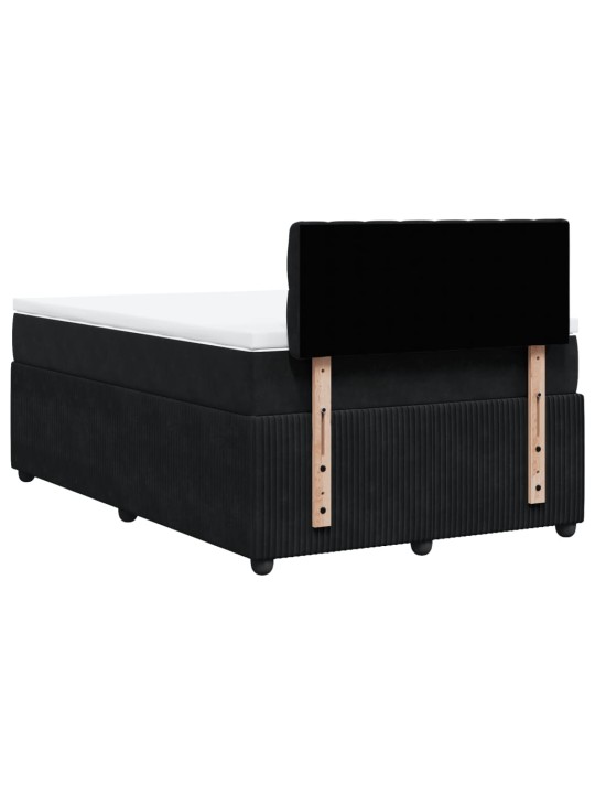 Box spring postel s matrací černá 120 x 200 cm samet