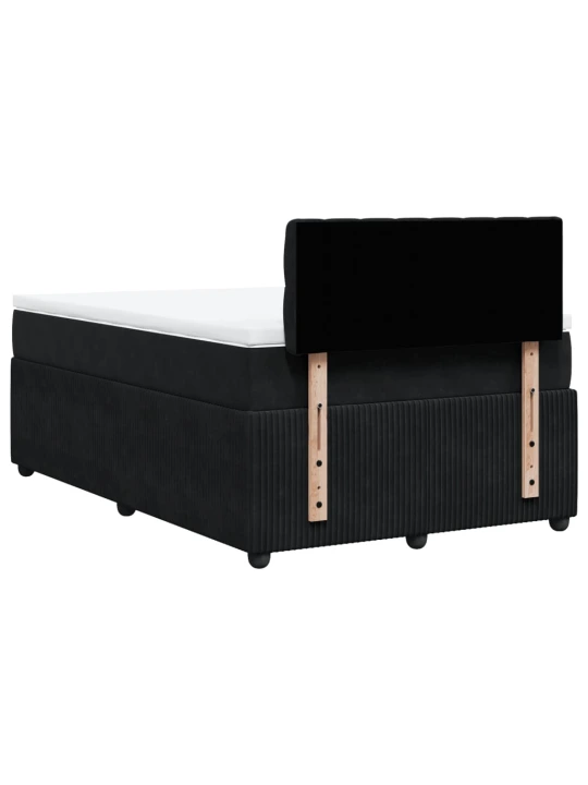 Box spring postel s matrací černá 120 x 200 cm samet