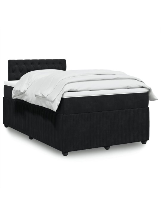 Box spring postel s matrací černá 120 x 200 cm samet