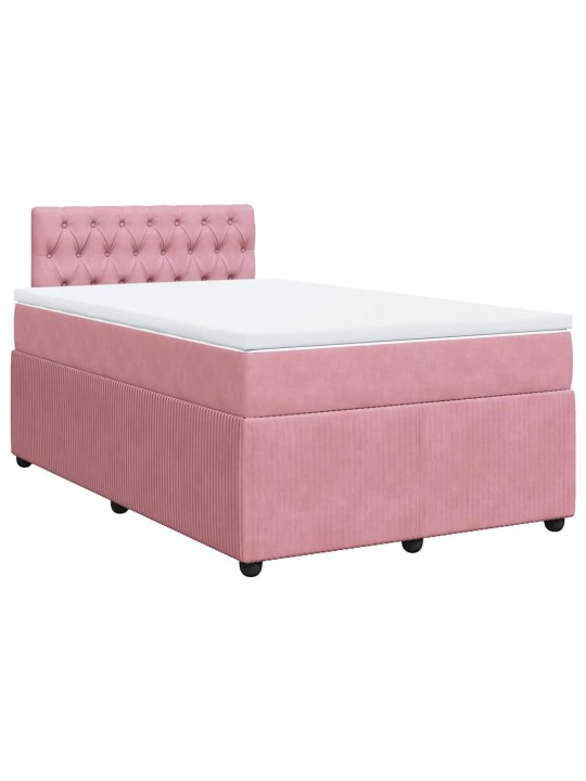 Box spring postel s matrací růžová 120 x 200 cm samet