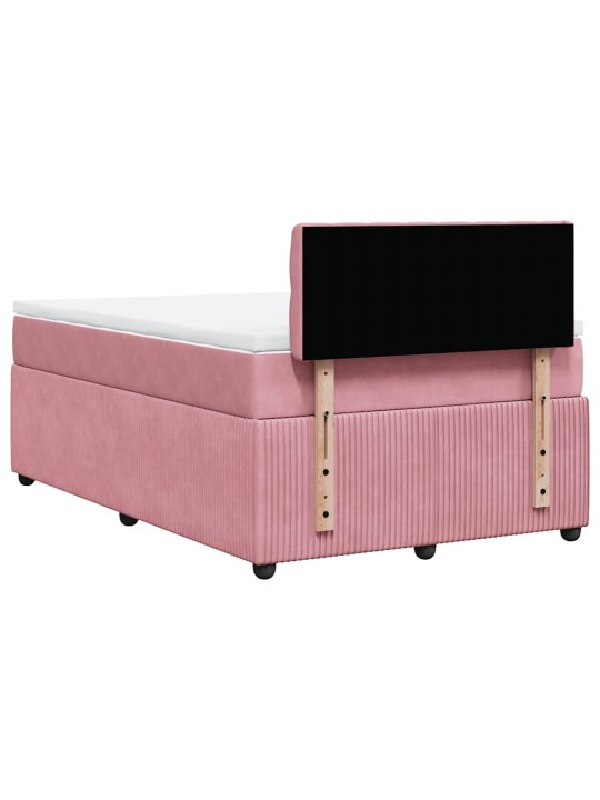 Box spring postel s matrací růžová 120 x 200 cm samet