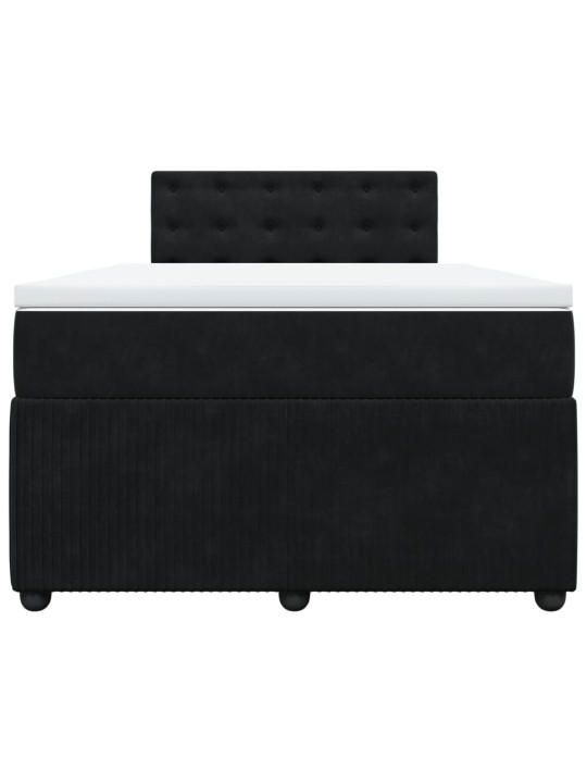 Box spring postel s matrací černá 120 x 200 cm samet